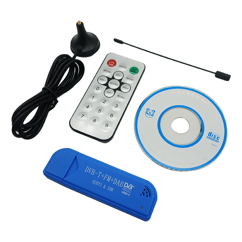ТВ тюнер USB2.0 синяя палка DAB FM DVB T RTL2832U R820T SDR RTL ключ цифровой приемник ИК пульт с