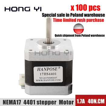 

free shipping Special promotion 100PCS NEMA17 Stepper Motor 40N.CM 3D printer 1.7A from Poland