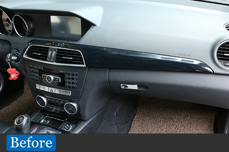 ABS сосновая древесина зерна для Mercedes Benz C Class W204 2010-2013 Аксессуары для салона автомобиля центральная консоль Защитная панель накладка