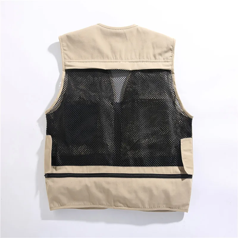 Men's Multi Pockets Functional Vest Cotton Women's Streetwear Hiking Fishing Military Waistcoat Cargo Tooling Sleeveless Jackets