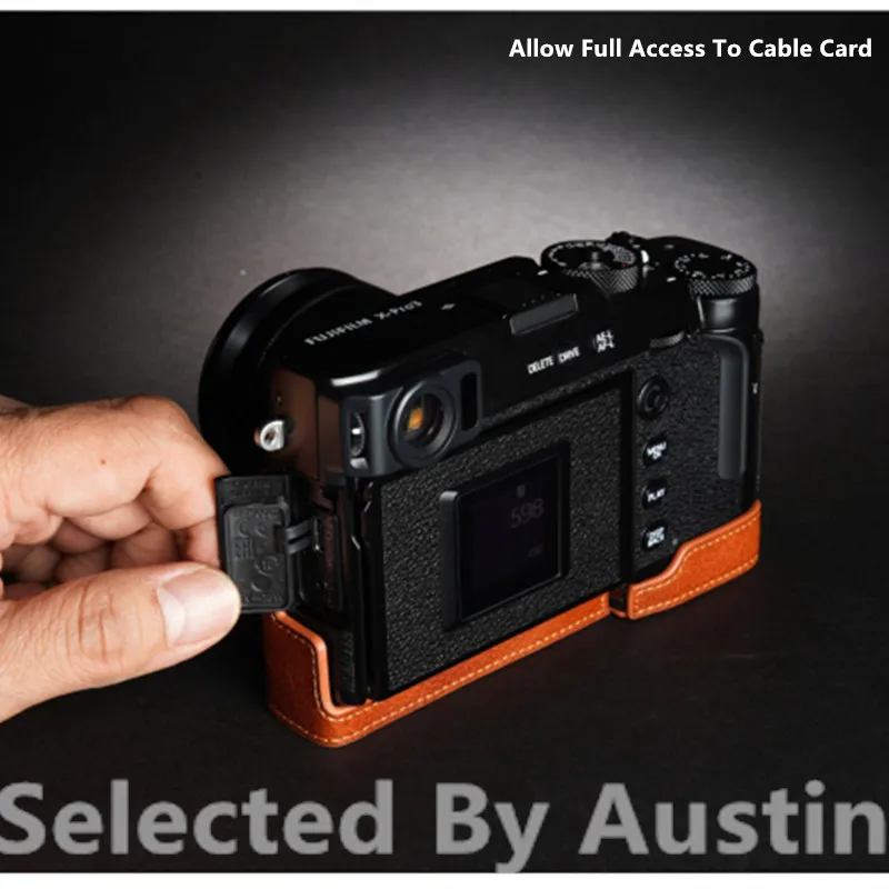 Case da Câmera de Couro Base para Fuji Feito à Mão Case de Couro Bolsa Capa Fujifilm Xpro3 - Image 5