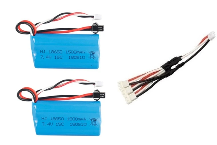 SM Plug) 7,4 V 1500mAh батарея+ зарядное устройство для YDI U12A Syma S033g Q1 TK H101 18650 7,4 V lipo батарея Rc игрушки лодка автомобиль Дрон запчасти - Цвет: Цвет: желтый