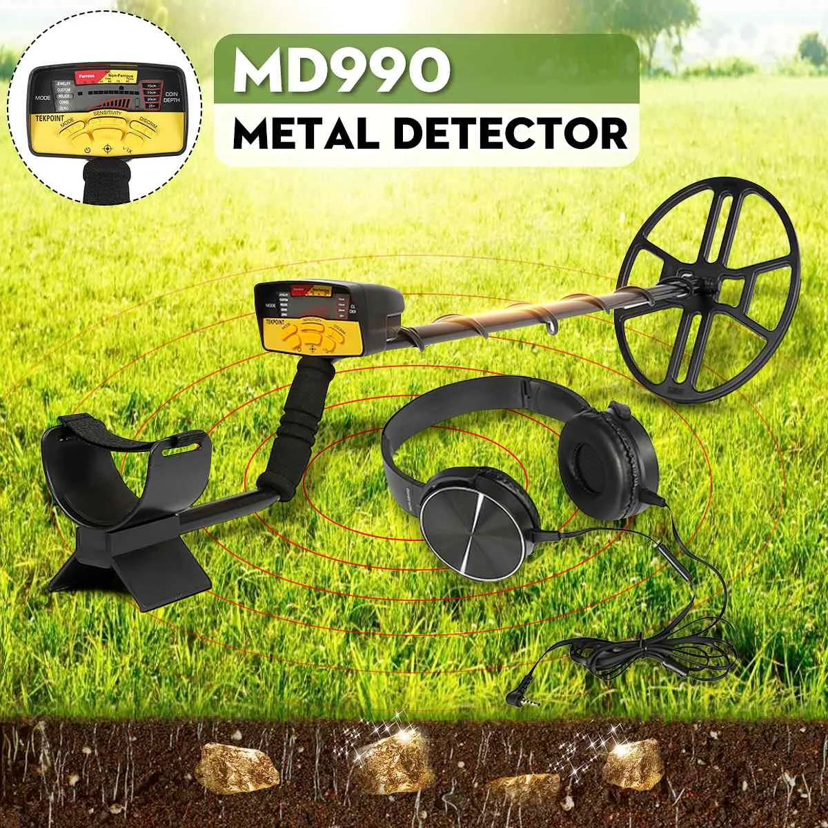 

Professional Underground Metal Detector Gold Detectors LCD Display Sound Treasure Hunter Tracker Finder Portable MD990