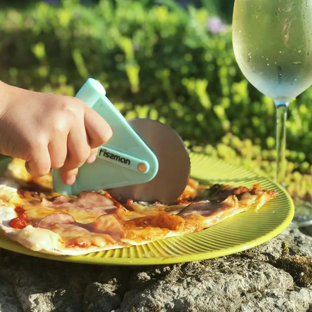 Cortador de Pizza con rueda de acero inoxidable utensilios para cortar pan herramientas de cocina