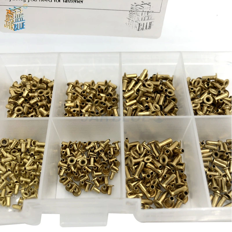 1000 шт. GB876 Buisvormige Klinknagels M0.9 M1.3 M1.5 M1.7 Mix Printplaat PCB Nagels Koperen Holle Klinknagel Noten Kit