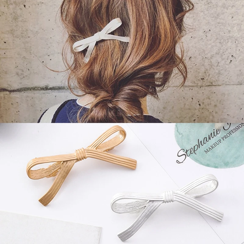 

New fashion Sweet Hairpins alloy Bow Knot Hair Barrettes Girls Women Hair Accessories Hairgrips Hair Holder Hair Clip