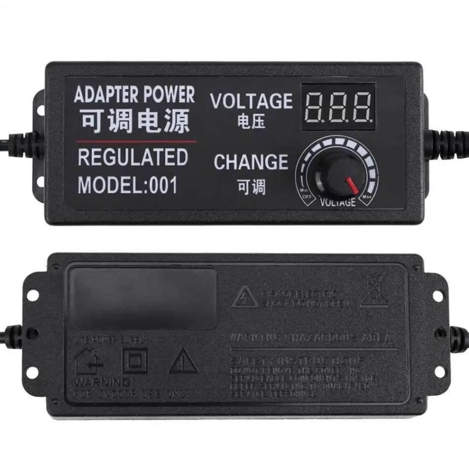 Регулируемый адаптер питания 2.5A 72W DC 9 V-24 V Регулируемый адаптер питания дисплей напряжения регулятор скорости US Plug