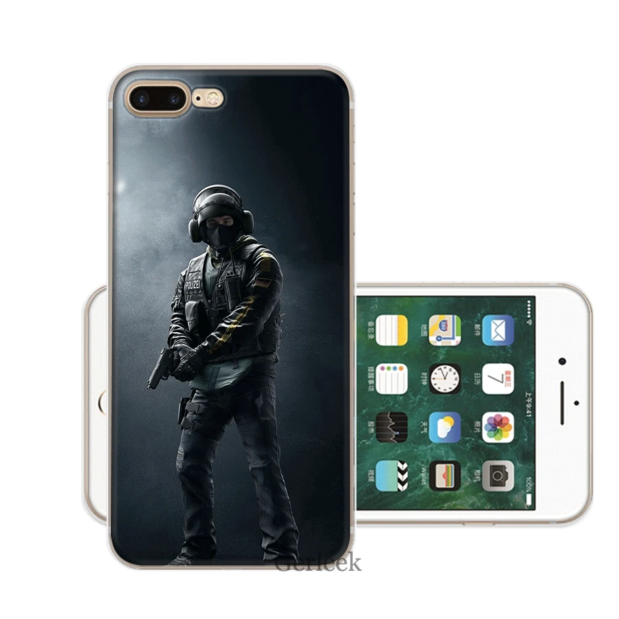H8 Чехол для мобильного телефона iPhone 11 Pro 6 6s 7 8 P Lus iPhone XR X XS Max 5 5S SE Shell Rainbow Six Siege operation черный Жесткий Чехол для льда - Цвет: H8