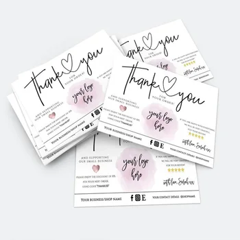 

Custom MODERN Thank You For Your Order Cards Template 6x4 Size Seller Business Thank You Package Insert For Customers Editable