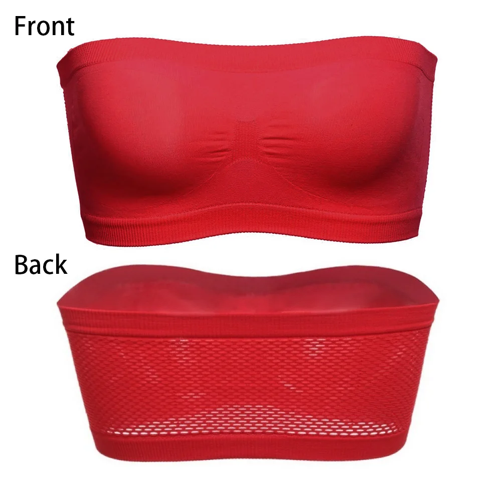Seamless Bra Breathable Strapless Boob Tube Basic Underwear Top Cropped Stretch
