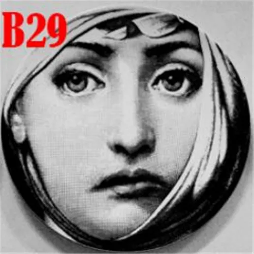 29 Fornasetti тарелка, подвесное блюдо, итальянский дизайн, декоративная подвесная тарелка для дома, европейский стиль, фруктовые тарелки Fornasetti блюдо - Цвет: 29