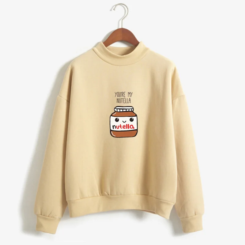 Новые женские толстовки Харадзюку корейская мода ты мой Нутелла принт Kawaii Толстовка