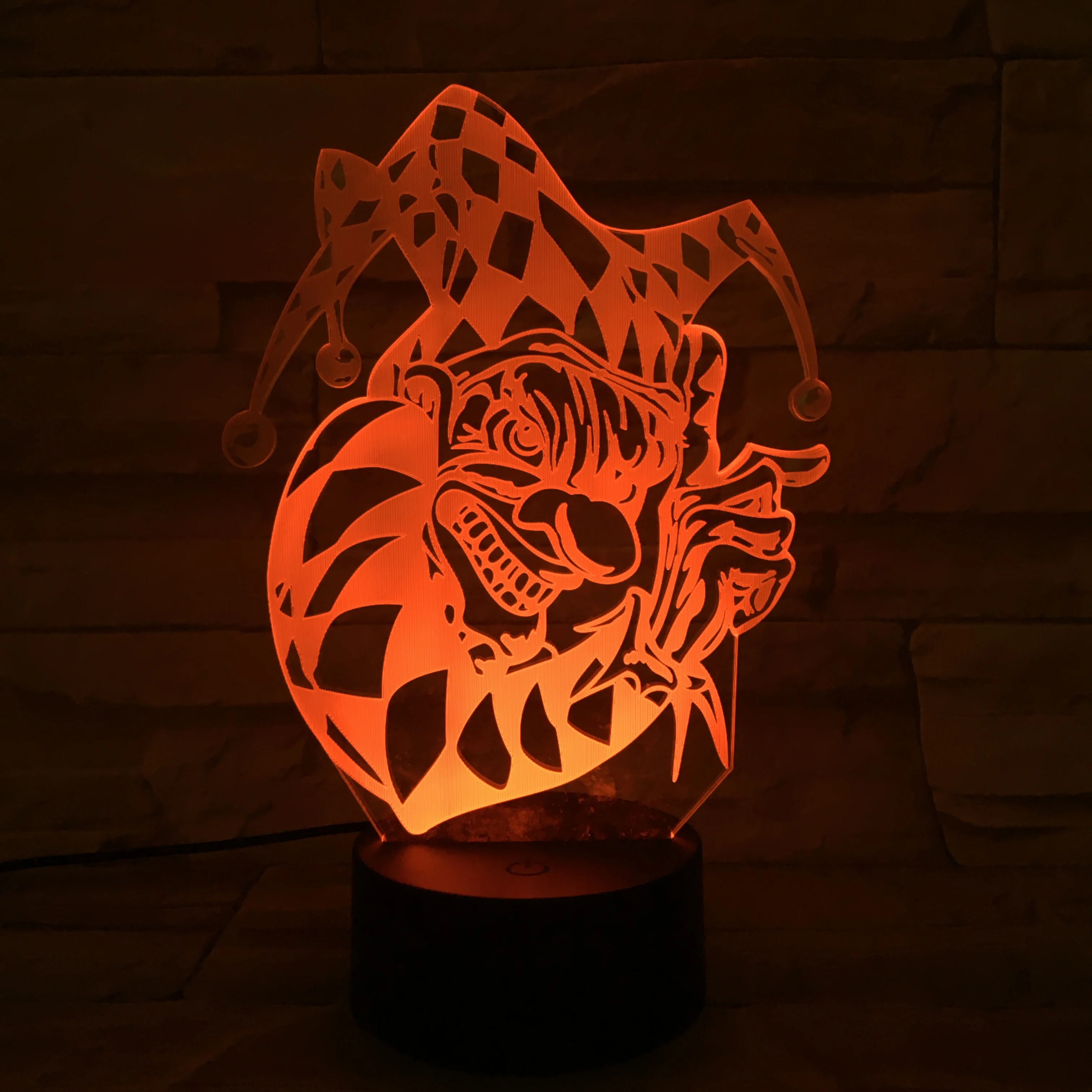 3D Lamp Clown Batman Enemy Super Villain Color Changing with Remote 7 Color with Remote Atmosphere Visual Led Night Light Lamp