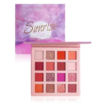 

16 Colores Long Lasting Easy To Wear Water Resistant Shimmer and Matte Beaded Paper Makeup Pallete Silky Eye Shadow Cosmetic