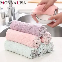 2019 домашнее кухонное впитывающее полотенце толще двойного слоя микрофибры протирать стол кухонное полотенце Чистящая тряпка для мытья