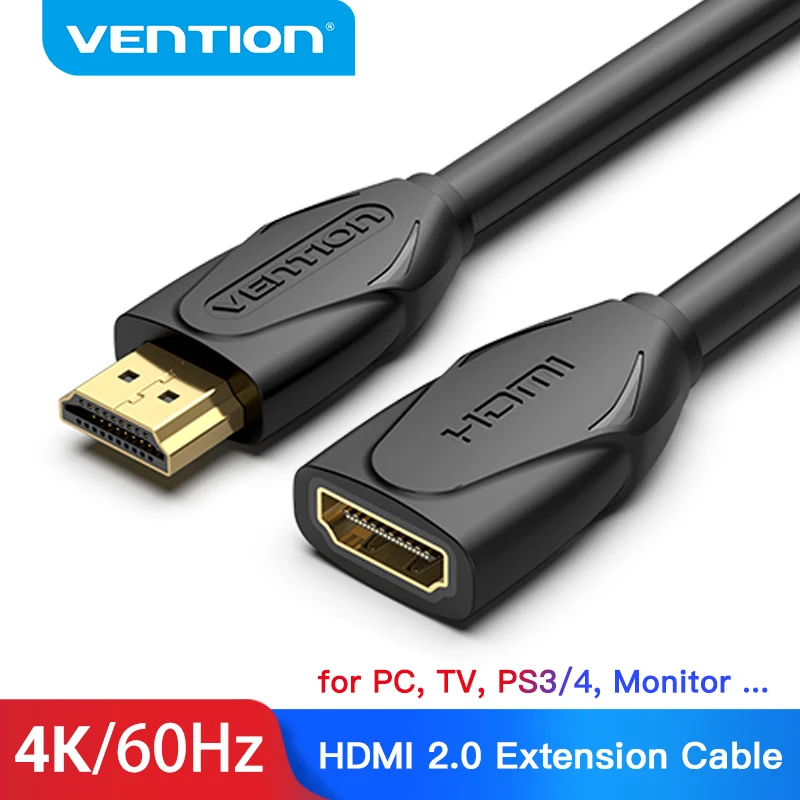 Vention Cable de extensión HDMI 4K 60Hz HDMI 2,0 Cable macho a hembra extensor para HDTV Projector Nintendo interruptor PS4/3 Cable HDMI