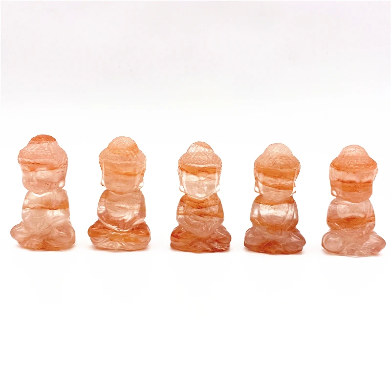 

Drop shipping 1PC High Quality Natural Fire Quartz Crystal Hand-carved Buddha Polished Crystal Natural Stones and crystals