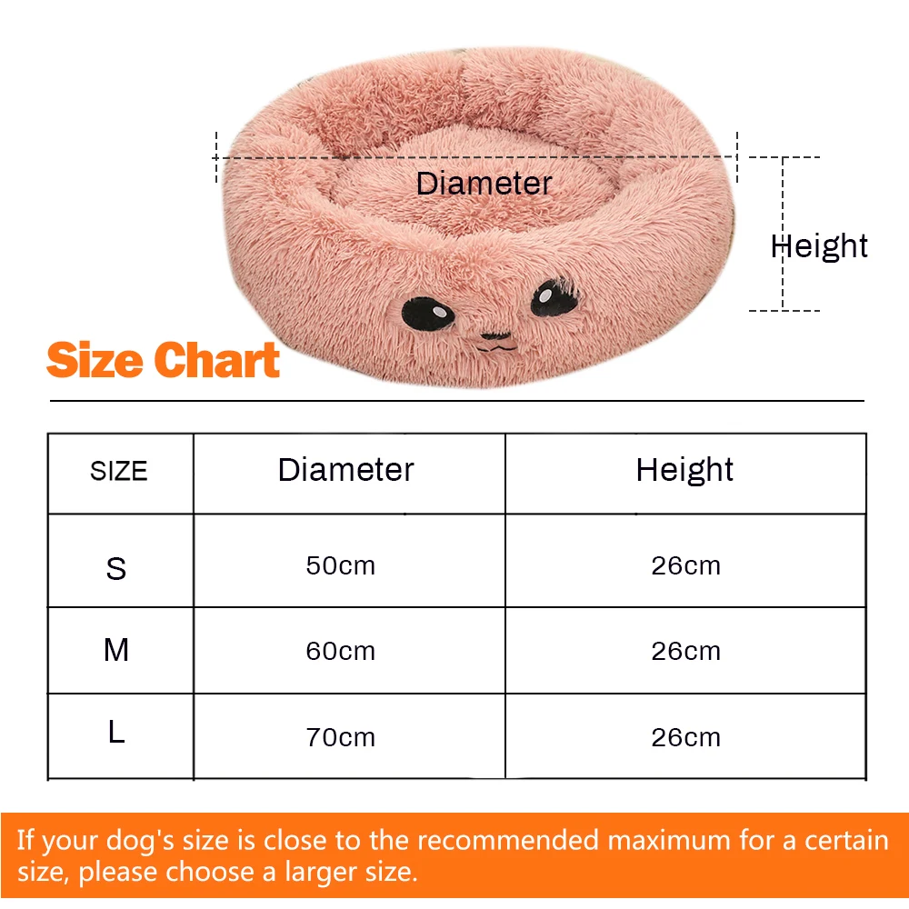 Long Plush Dog Bed Washable Pet Cat Bed Dog Round Breathable Lounger Sofa Cat Bed For Cat Dogs Super Soft Plush Pads Dogs Mat