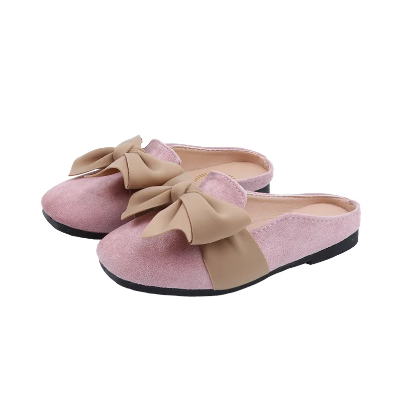 bata children's sandals Kids Slippers for Girls Outdoor Fashion Bowknot Closed Top Casual Cute Shoes Slip-On Children Slippers For Girls Indoor Outdoor leather girl in boots