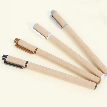 

4 Pcs Environmental protection Paper shell 0.38mm Gel Pen Novelty Ball Pens Stationery Office School Supplies Can be wholesale