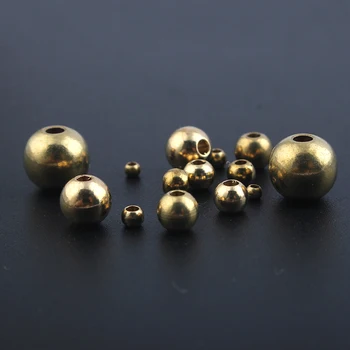

1pack Jewelry Findings Round Beads Spacer Supplies Raw Brass Material Fashion Bracelet Necklace Jewelry Making