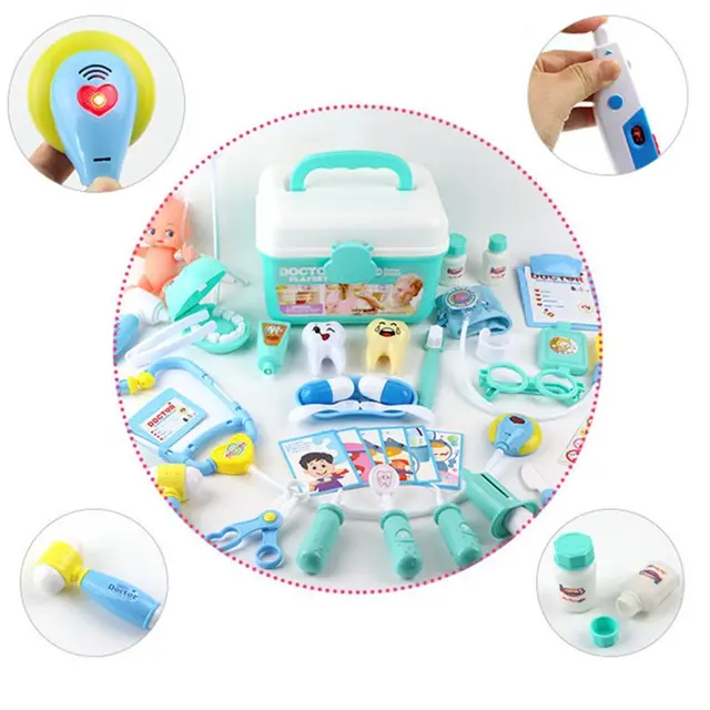 Ambulance box 44 Pcs/Set Girls Role Play Doctor Game Medicine Simulation Dentist Pretend Toy 6