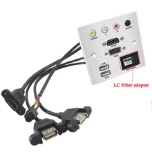  Wall Desktop Extension Cord Socket Aluminum Alloy Panel VIDEO L R AUDIO VGA USB RJ45/SC Optical Fiber/TV/BNC HDMI-compatible 