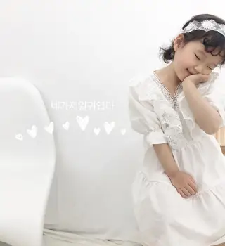 

2020 Korea Style Baby Girls Lace Dress Summer Fashion Kids Girls Dresses 2-7 Years