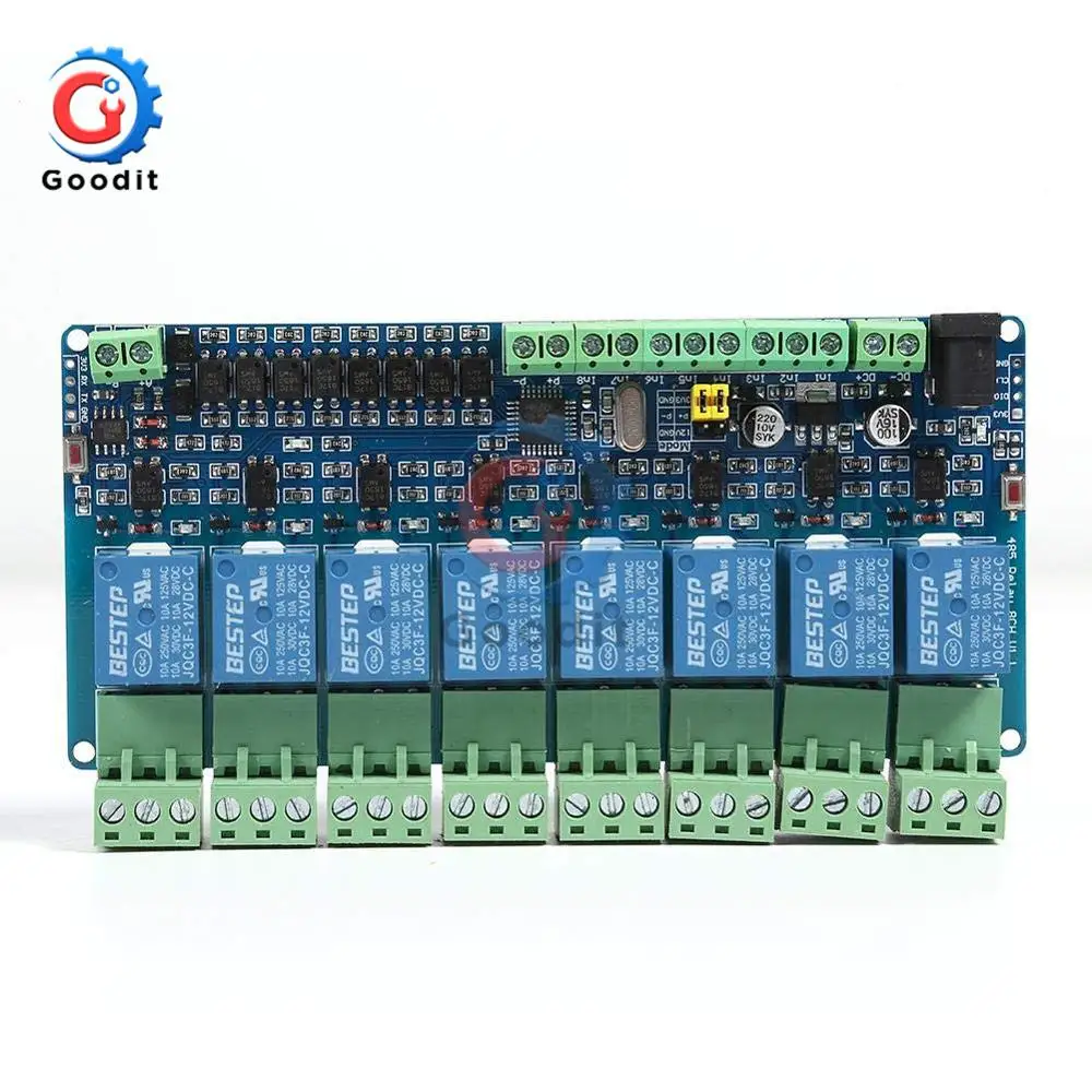 de entrada 8 canais placa saida rele 1pc 04
