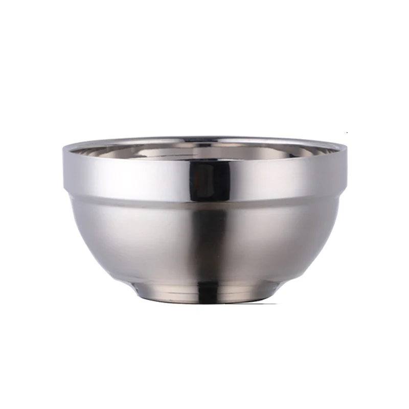 4.48 inch/5.1inch Diameter18/8 stainless steel bowl salad non slip bowl Anti-scald Storage bread pastries Bowls Meal Mixing - Цвет: Silver-1PCS