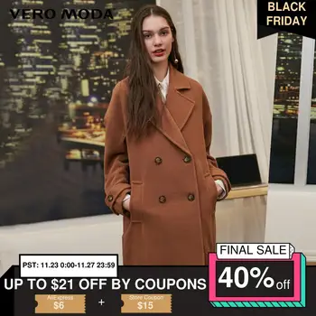 

Vero Moda Women's Lapel Double-Breasted Pure Woolen Coat | 318327564