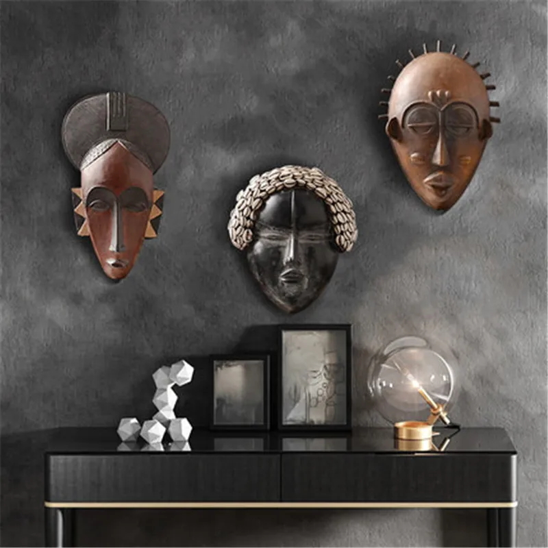 

Ethnic Style Retro Resin Maya Pharaoh Mask Wall Hangings Creative Bar Restaurant Background Wall Art Decorations X2614
