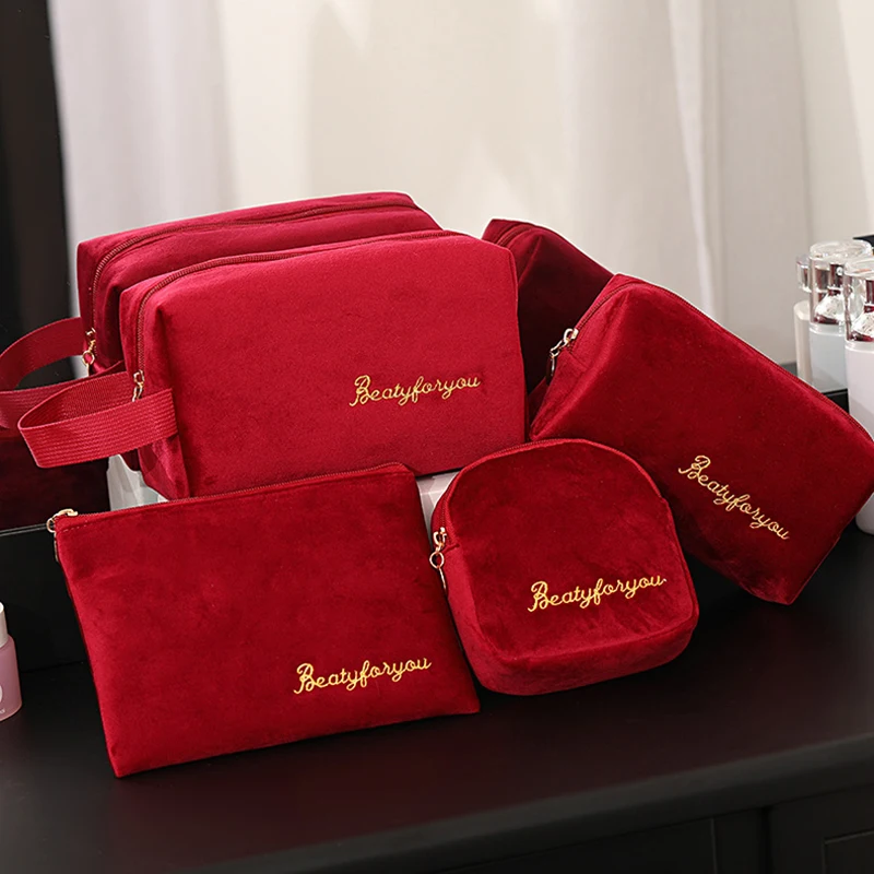 Женская дорожная многофункциональная сумочка-косметичка, сумка для макияжа, органайзер, портативный чехол для макияжа, сумка для хранения, сумочка, набор туалетных и косметических принадлежностей, коробка - Цвет: red