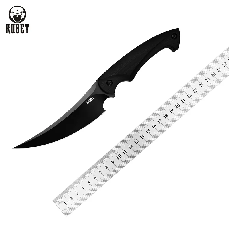 Kubey Scimitar KU231 Открытый нож с фиксированным лезвием D2 и ручкой G10 полный дизайн Тан