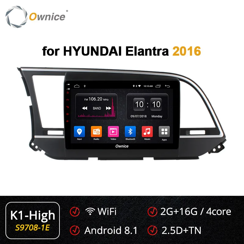 S9708-1 K1-High Ownice Автомагнитола " для hyundai Elantra K3 K5 K6 gps navi Android 9,0 Octa 8 Core 4G LTE 62GB 360 Panorama DSP - Цвет: S9708-1 K1-High