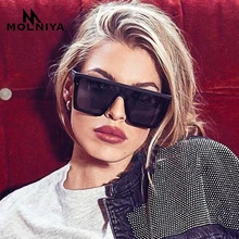 

MOLNIYA Classic Vintage Square Sunglasses Woman Siamese Oversized Sunglasses Woman/Men Retro Sunglasses Lentes De Sol Mujer