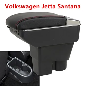 

Leather Car Center Console Armrest Box for Volkswagen VW Santana / Jetta 2013 2014 2015 2016 Armrests with USB Free Shipping