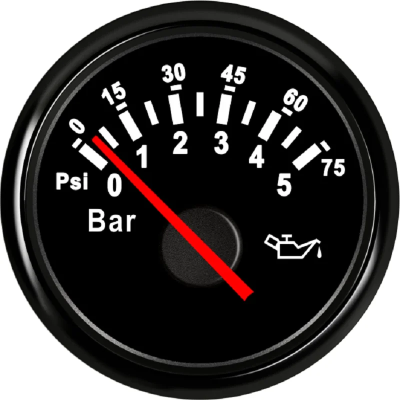 " Датчик давления масла 0-5BAR 0-75PSI универсальное давление топлива 9-32 в водонепроницаемый подходит для мотоцикла Авто Лодка с красной подсветкой - Цвет: BN