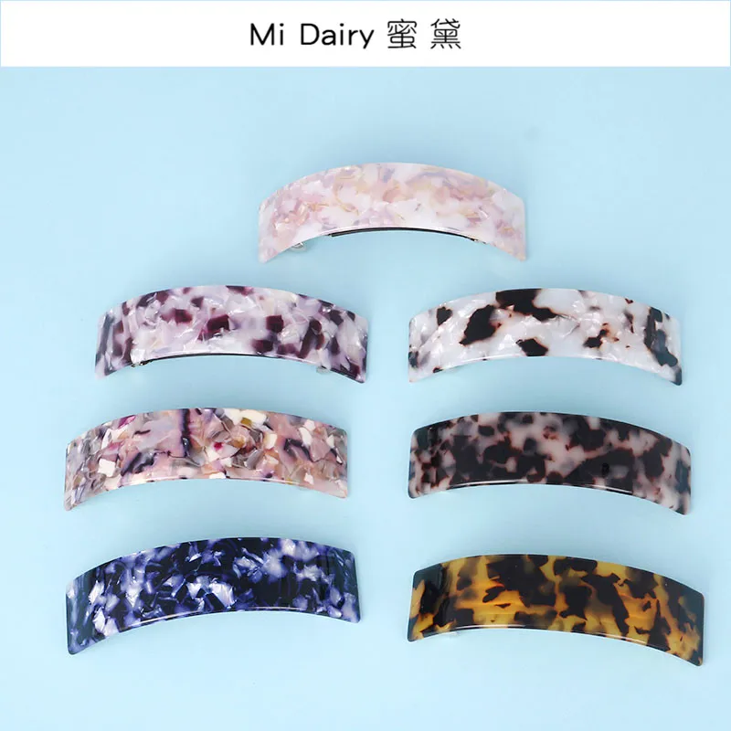 

Factory supplies Tortoise shell acetate acrylic simple 9 cm large arch Korea barrettes clips for women girls