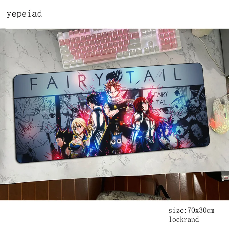 Коврик для мыши Fairy Tail подарок на Хэллоуин компьютерный геймерский коврик 700x300x3