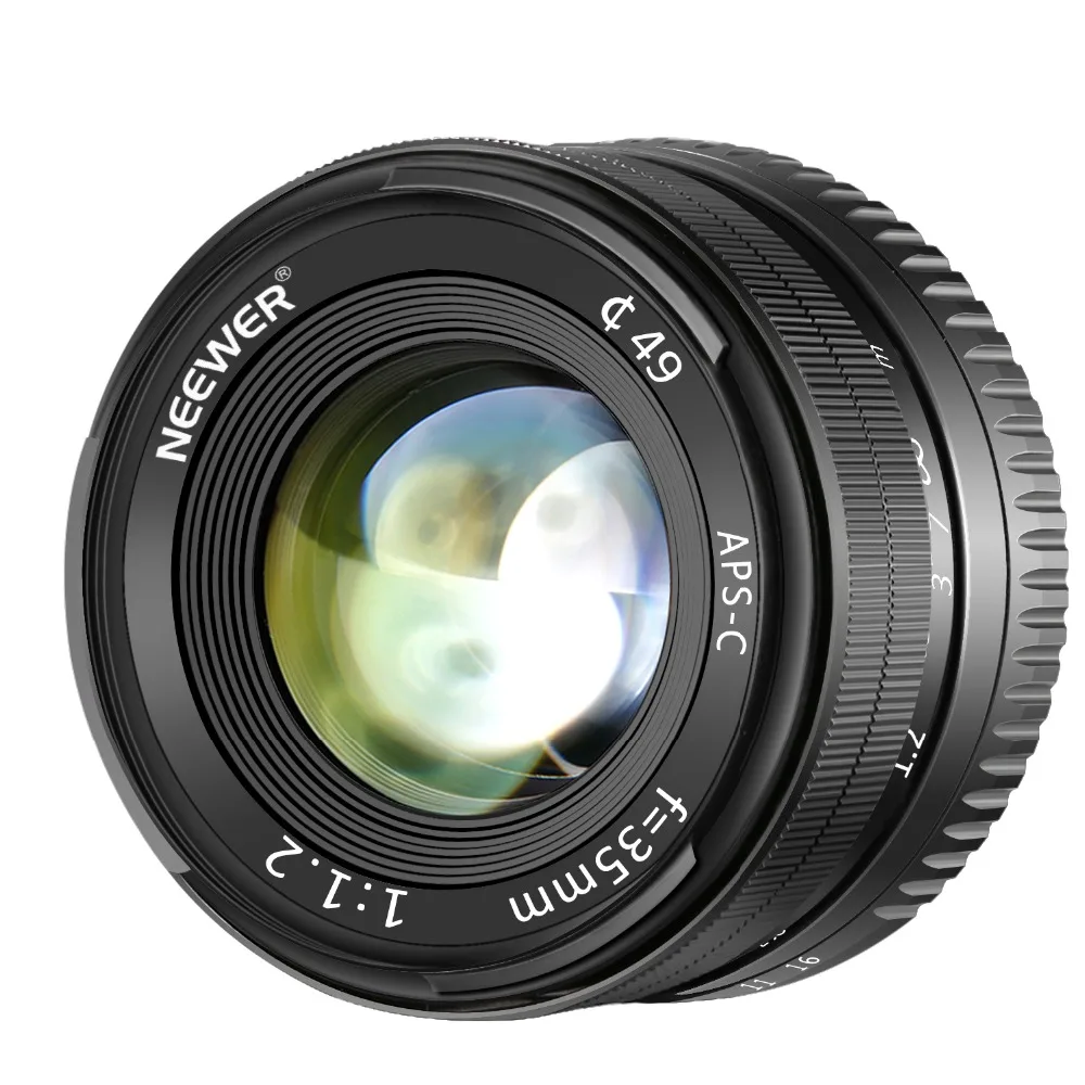 Neewer 35mm f/1.2 Large Aperture Aluminum Wide Angle Lens Manual Focus Prime Fixed APS-C Lens suitable for Olypums Panasonic