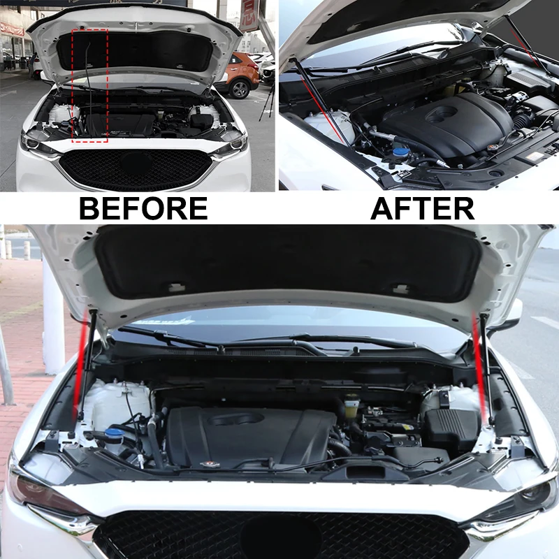 Car Accessories Front Hood Bonnet Hydraulic Rod Engine Lift Support Gas Spring Strut Cover For Mazda CX-5 CX5 KF 201