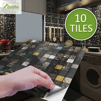

Funlife® BRILLIANT™ 15/20cm Mosaic Tile Sticker Self-ahesive Waterproof PVC Wall Sticker for Bathroom Kitchen Camper Home Decor