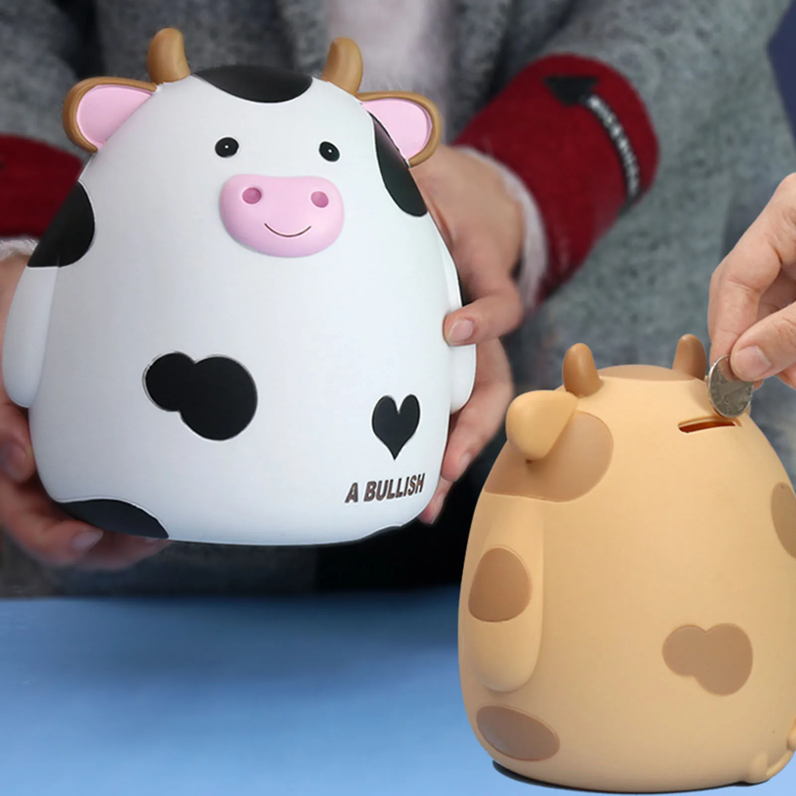 Cute Cow Piggy Bank Money Plastic Coin For Attracting Money Jar Coins Money Box Large Savings Box Coins Child Brithday Gift 3