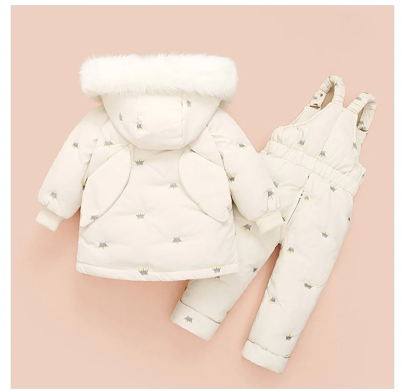 Children Down Coat Jacket + jumpsuit Kids Toddler Girl Boy Clothes Down 2pcs Winter Outfit Suit Warm Baby Overalls Clothing Sets thick winter coat