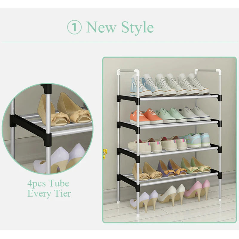 Easy Assemble Shoe Rack Sneakers Stand Boots Rack Portable Space-saving Home Dorm Stand Holder Metal Shoe Shelf with Handrail Easy Assemble Shoe Rack Sneakers Stand Boots Rack Portable Space-saving Home Dorm Stand Holder Metal Shoe Shelf with Handrail