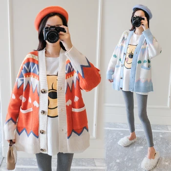 

Maternity Best Selling Products 2020 Autumn Winter New Korean Plus Size Sweaters Long Sleeve Cardigans Coats for Women Maternity