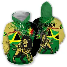 Tessffel jamaica lion juah jaqueta 3d, moletom masculino com zíper jaqueta casual unissex outono/inverno