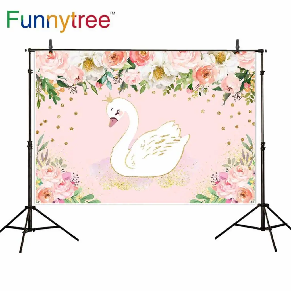 Фотобудка Funnytree для детской фотосъемки на день рождения мультяшная Корона лебедь