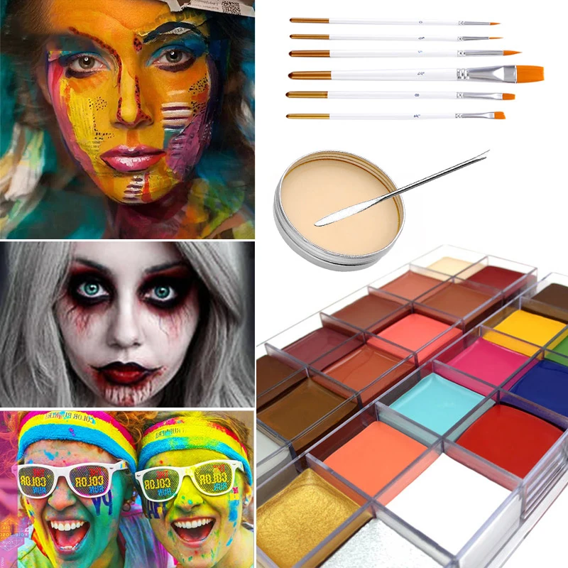 

Givenone 12 Colors Face Body Art Painting Body Paint Oil Painting Tattoo Makeup Cosmetic Bodypainting Halloween Party
